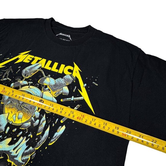 METALLICA M72 World Tour Broken Clock & Skull Concert Tour Dates T-Shirt SZ L - Picture 4 of 6